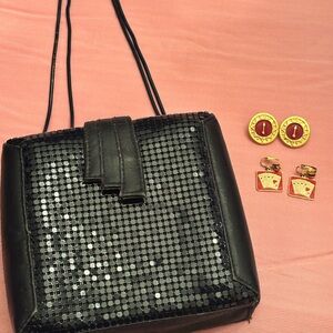 80s Metal Mesh Purse And Vintage Earrings Old Money New Wave Disco